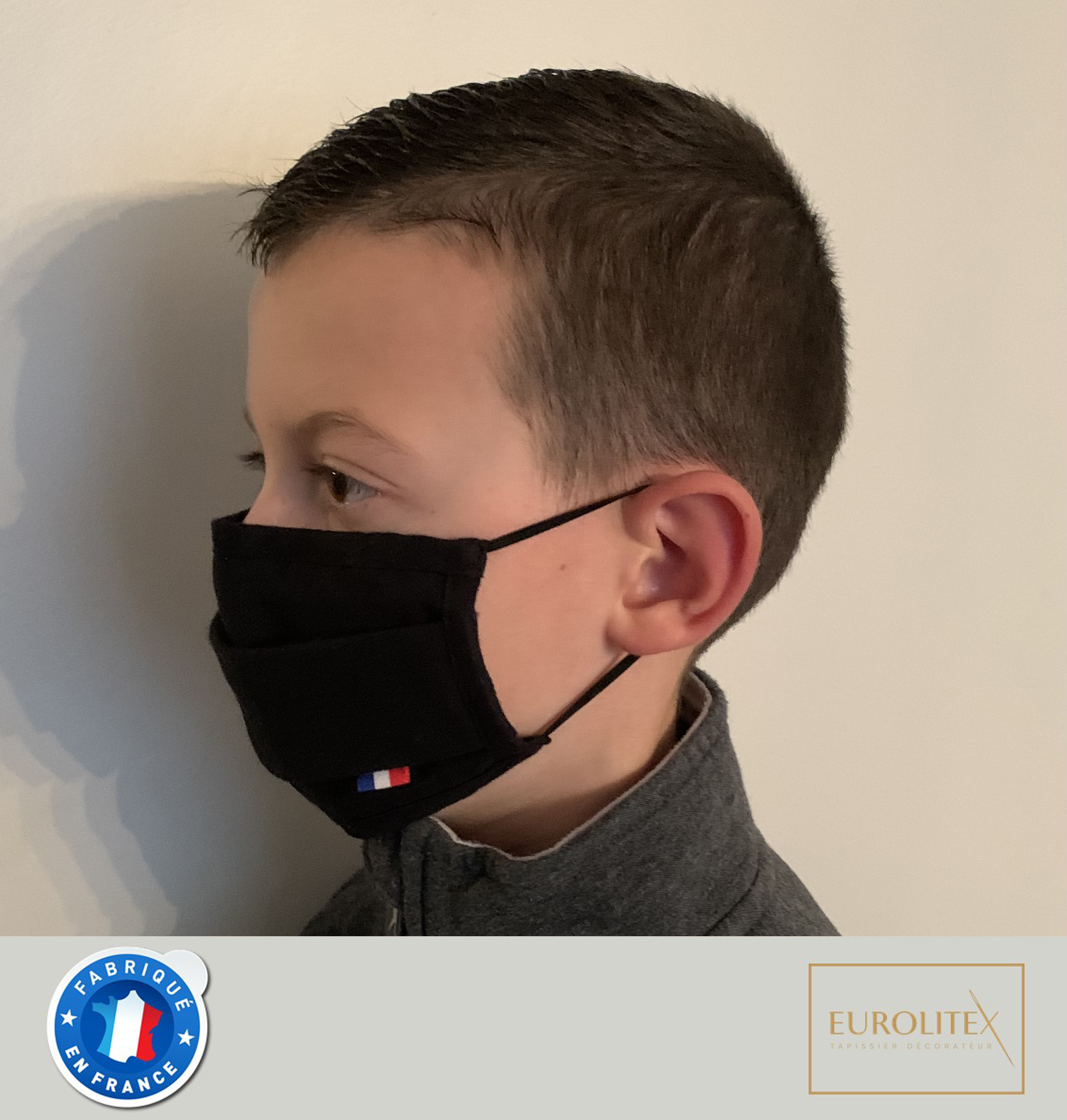 Masque 3 plis avec barrette nasale - modèle enfant (8-12ans)